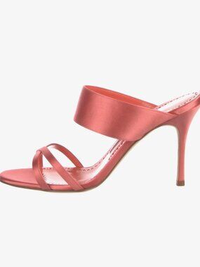 Brand New Manolo Blahnik Gueypla 90 Satin Sandal in Pink 39 (Unworn!)
